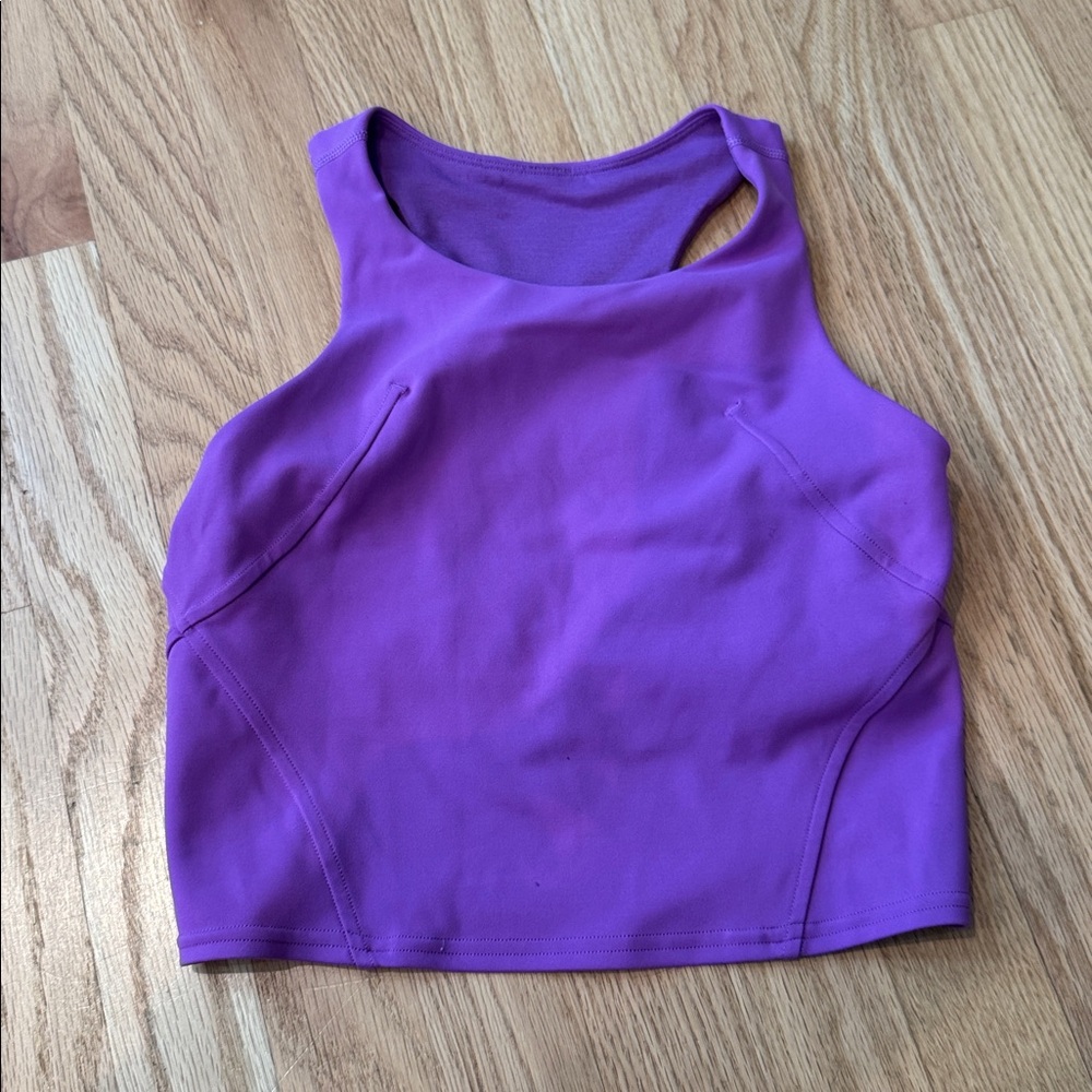 Purple Sleeveless Crop Top